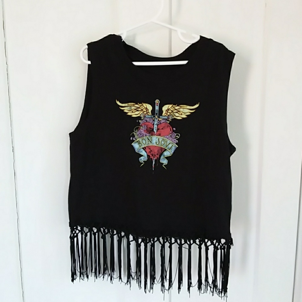 Bon Jovi black girls top
